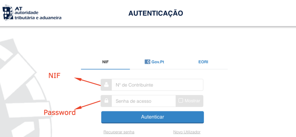 How to change your password on Portal das Finanças