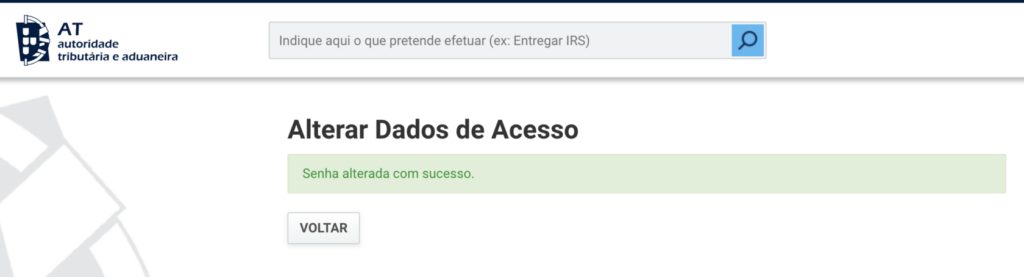 How to change your password on Portal das Finanças