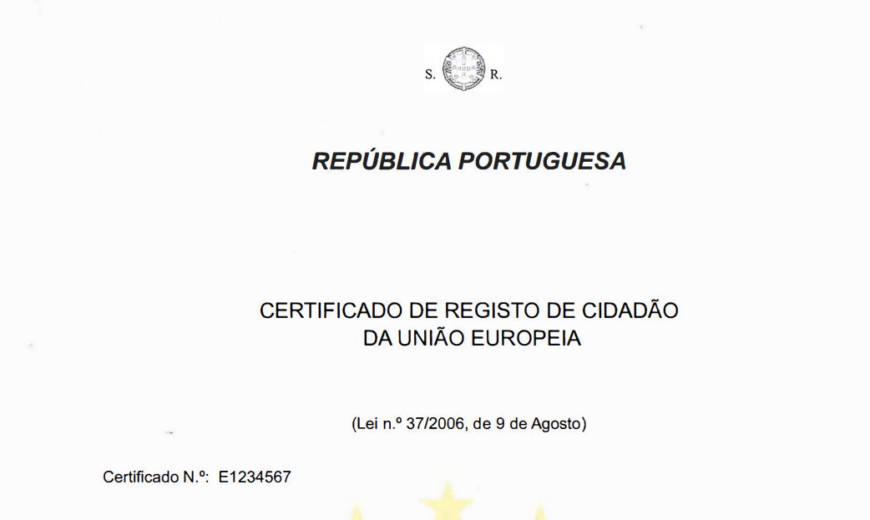 How to get Portugal Residency Certificate for EU/EEA/Swiss citizens - CRUE (Certificado do Registo de Cidadão da UE)